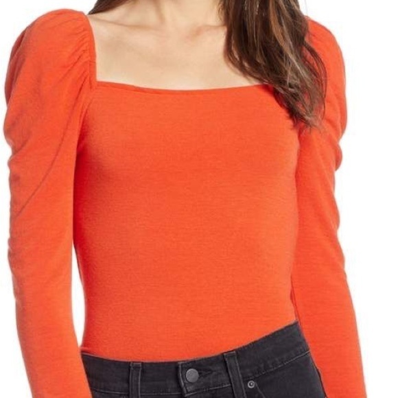 Nwt Something Navy Square Neck Slim Knit Top - Picture 2 of 8